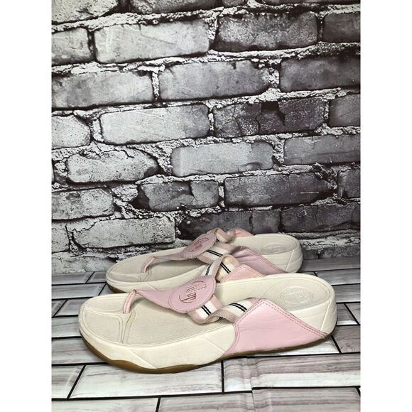 Fitflop 3200 Walkstar Pink Synthetic Thong Wedge Sandals Women’s Sz 9M US/41EU - Picture 10 of 16
